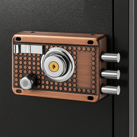 Paslanmaz Çelik Dış Kapı Kilidi Yüksek Mukavemetli Çelik Bakır Kanca Anti-hırsızlık Kapı Kilidi Ölü Cıvata Çoklu Sigorta