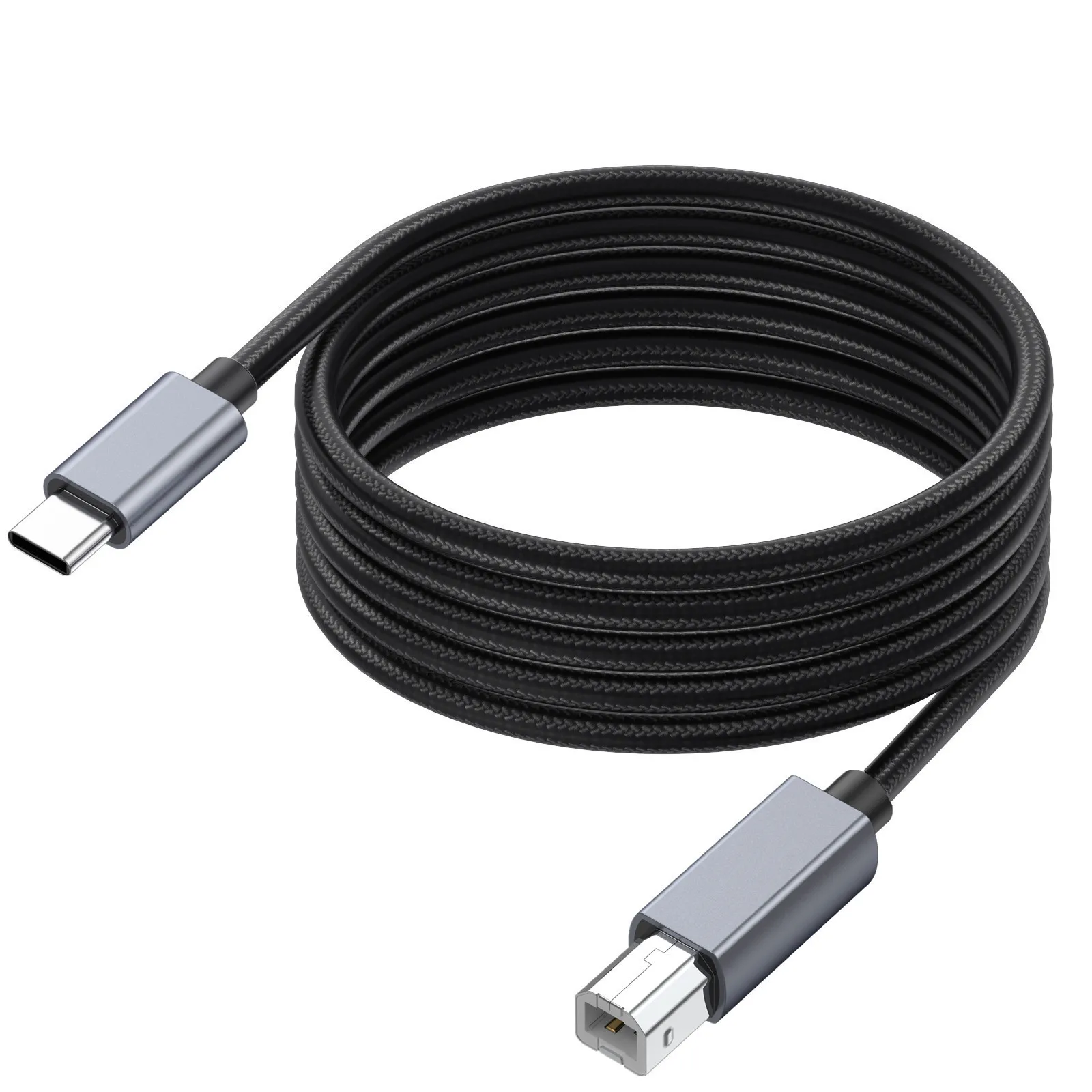 10M 5M 3M Type C Printer Cable USB C to USB B 2.0 Braided Printer Scanner Laptop Computer for Epson HP Brother Huawei Xiaomi