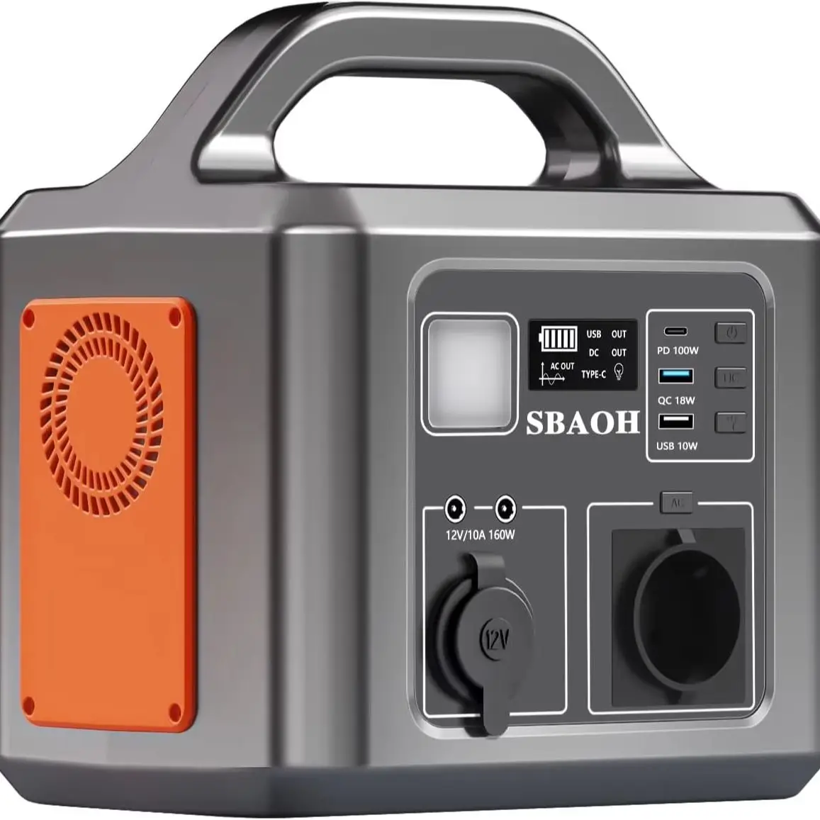 Tragbares 600-W-Kraftwerk SBAOH, 538,7 Wh Lithium-Ionen-Camping-Solargenerator mit Wechselstrom-Ausgang, Estacion de Bilbao, Port kostenlos