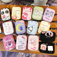 Sanrios Cable Digital Storage Bags Organizer Anime Pochacco Kuromi Melody USB Gadgets Wires Charger Power Battery Bag Accessorie