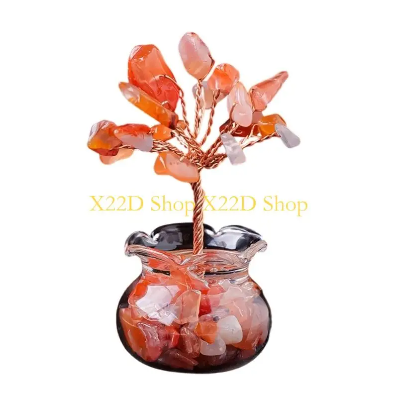 X22D Exquisitedly Crystal Money Tree Decoration for Inviting Good Fortunes and Elevating Space Energy in Any Setting