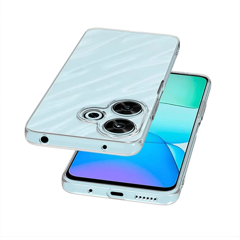 Ultra thin Clear transparent Silicone Solid color Shockproof Case For Xiaomi Redmi 13 4G Crystal silicone Soft TPU back cover