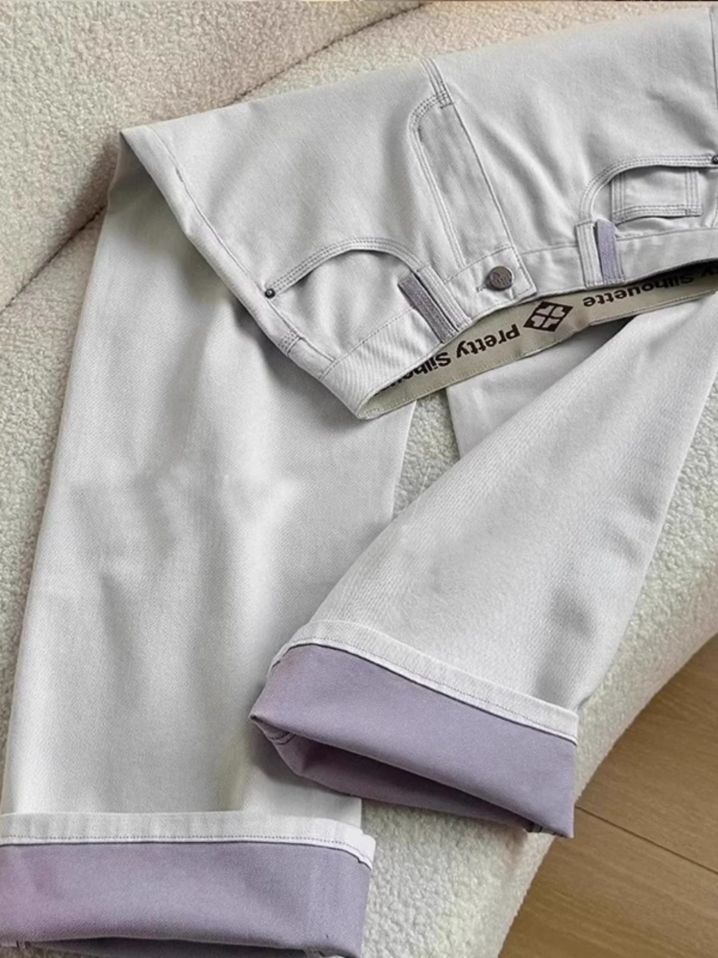 

Новые осенние фиолетовые джинсовые брюки для женщин, тренд 2025, прямые брюки до щиколотки с высокой талией, женские универсальные джинсы