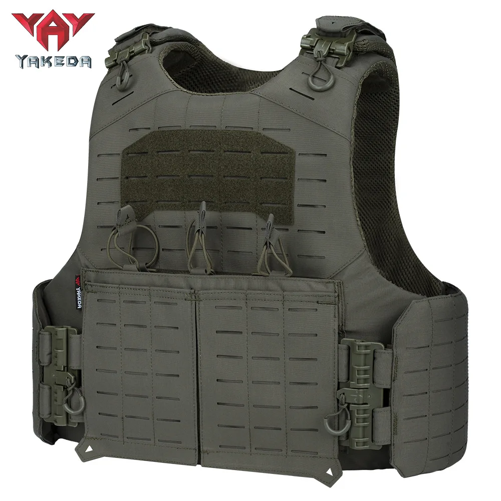 Kamizelka taktyczna YAKEDA Plate Carrier Quick Release Laser Cut PALS Polowanie Szkolenie MOLLE Multicam Kamuflaż