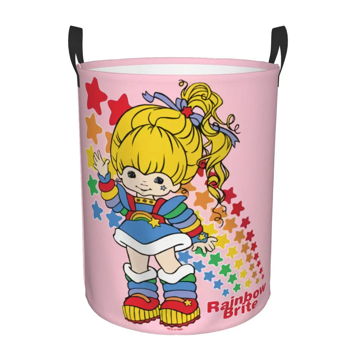 Cesta de lavandería de dibujos animados personalizada, lindo r-rainbows b-brite, cesto de ropa plegable para bebés y niños, bolsa de almacenamiento de juguetes