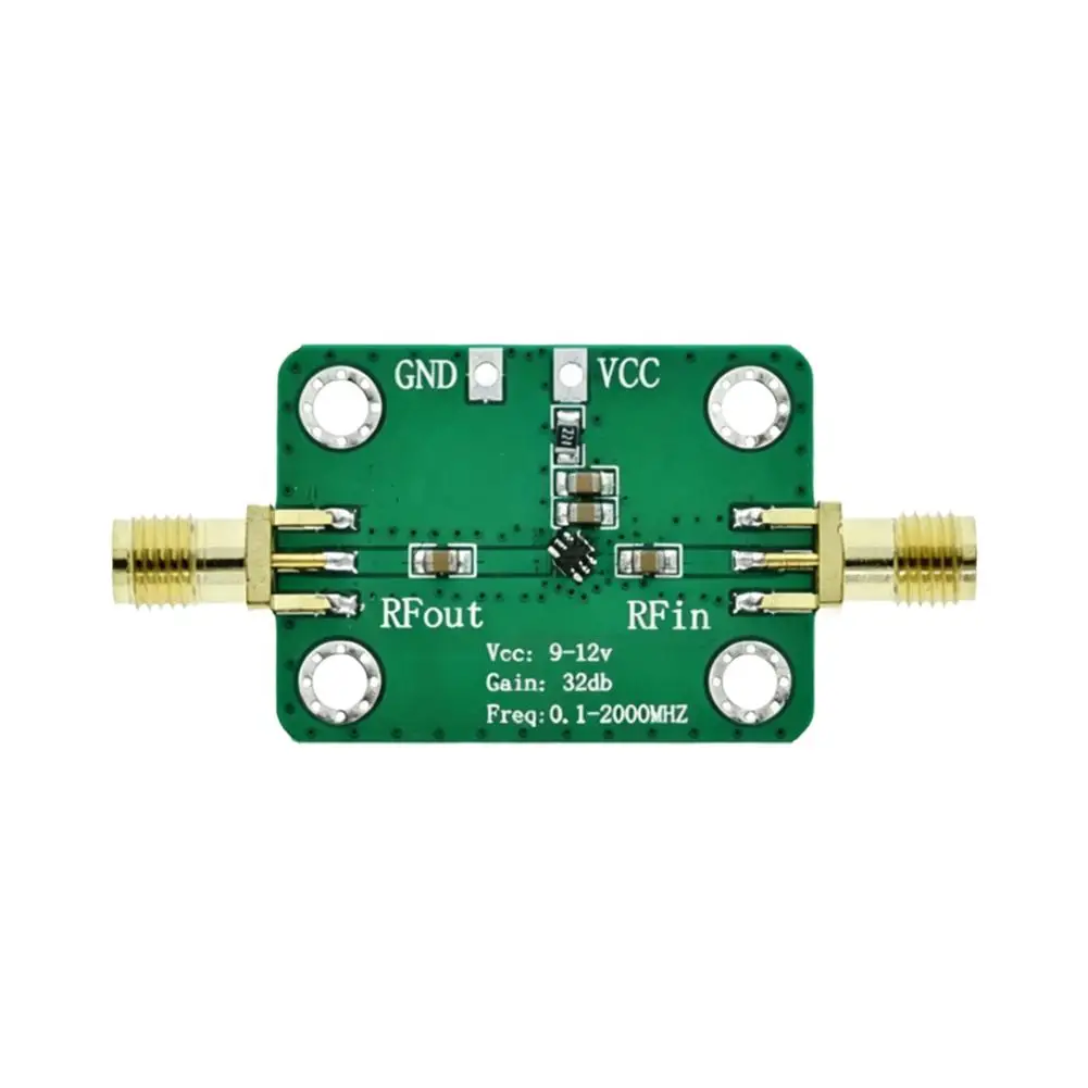 0.1-2000MHz LNA Wideband Low Noise RF Amplifier Module 32dB High Gain DC 6-12V Power SMA Connectors for Ham Radio Shortwave
