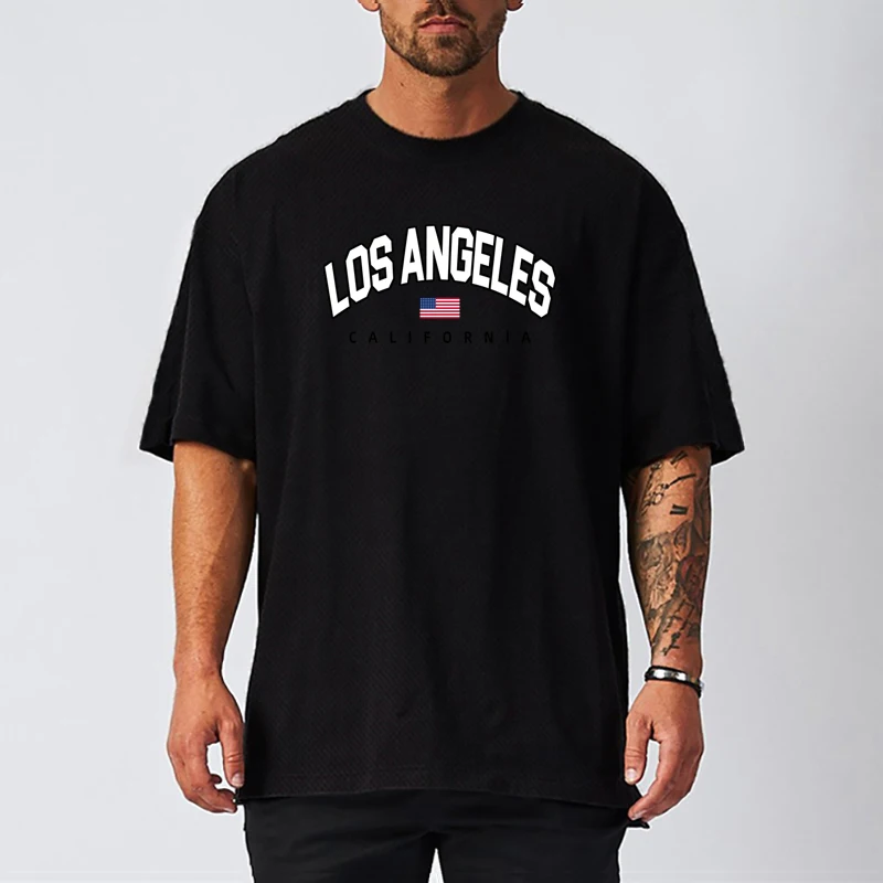 

Oversized Loose Breathable Mesh Quick-Drying T-Shirts Gym Bodybuilding Short Sleeve Tops Mens Fitness Sport Hip Hop T Shirts