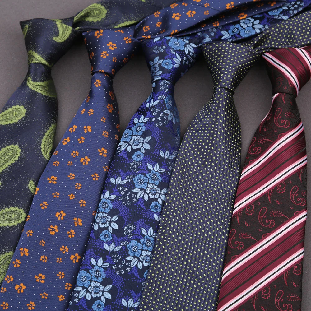 Neue Design 8CM Hochzeit Männer Krawatte Gestreiften Paisley Blume Krawatten Männer Business Dropshipping Hochzeit Bräutigam Kragen Zubehör Geschenk