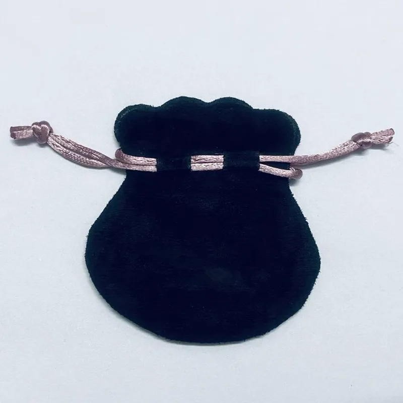 

100pcs Pink Ribbon Velvet Bags Pouch For Bead Charm Women Gift Black Jewelry Bags