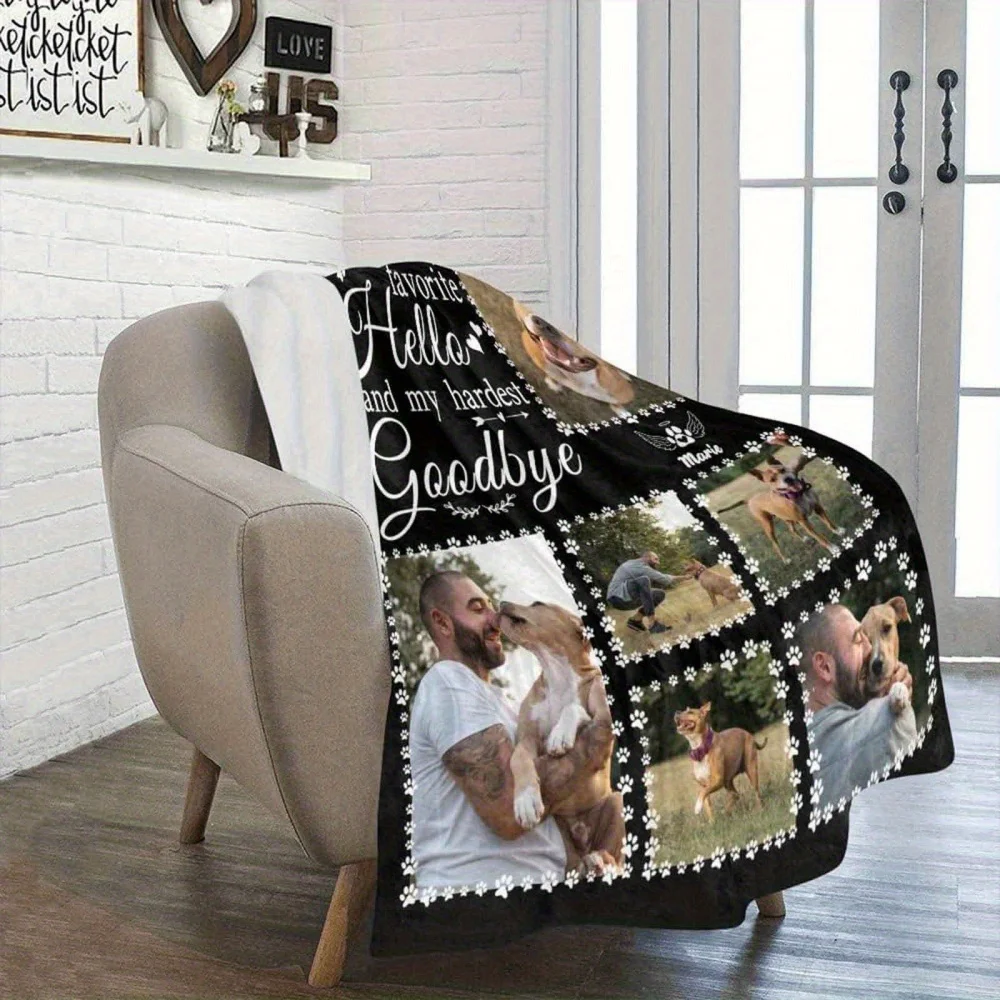 1 قطعة بطانية صور الحيوانات الأليفة الشخصية |   هدايا تذكارية مخصصة للحيوانات الأليفة لخسارة هدايا التعاطف للحيوانات الأليفة لأمي الكلب والأب