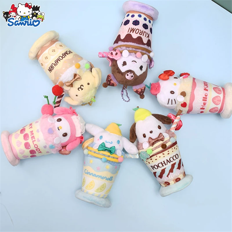 

Anime Cute Sanrio Colorful Cup Ice Cream Kuromi Melody Pochacco Sweetheart Pendant Cinnamoroll Purin Plush Toy Children'S Gift