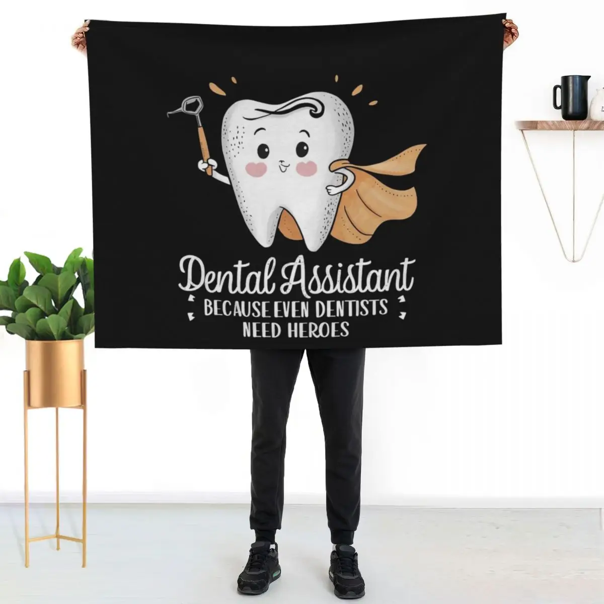 Dental Assistant Because Even Throw Blanket Travel Plush Sofa Quilt Soft Beds Decorative Beds Custom Blankets