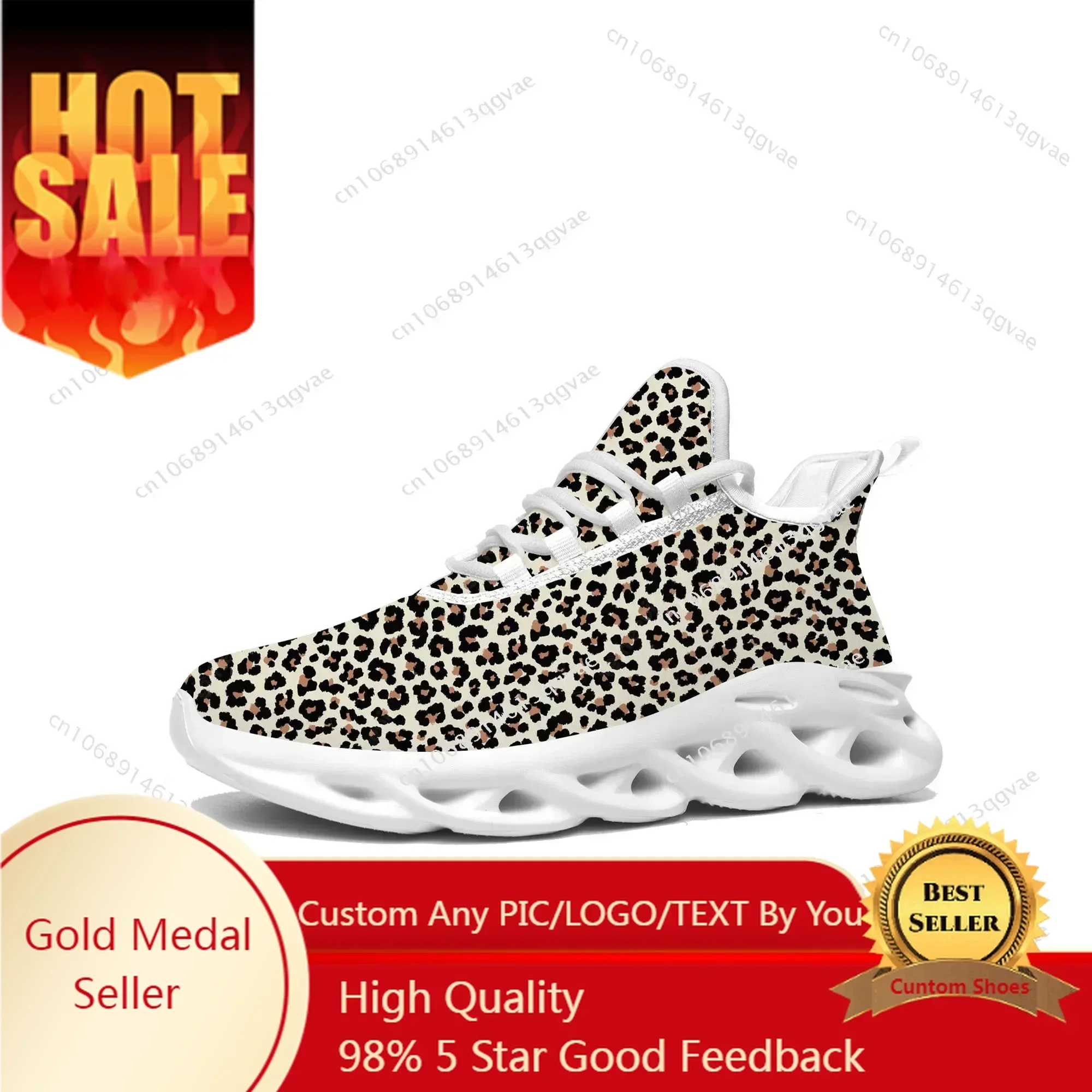 Leopard Print Flats Sneakers Mens Womens Pop Trend Sports Running High Quality Sneaker Lace Up Mesh Footwear Tailor-made Shoe