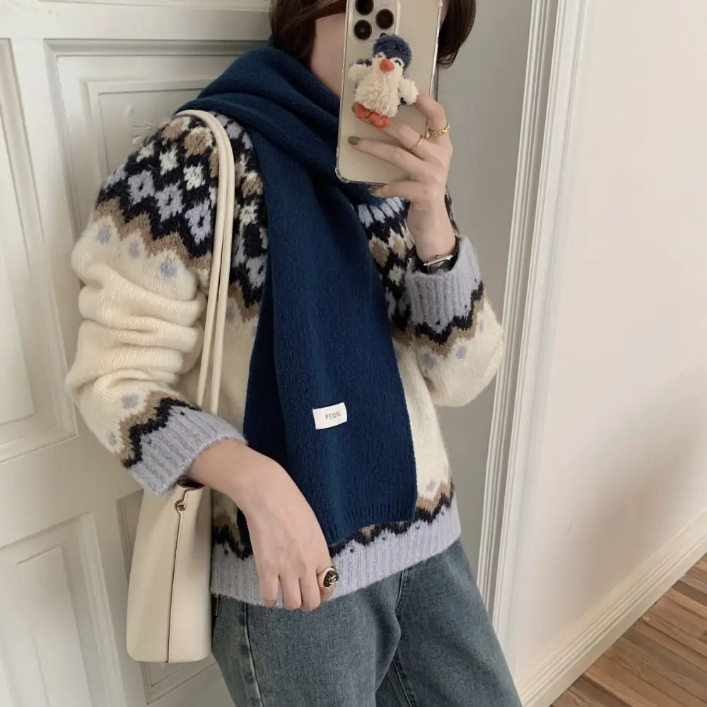 Brief Wolle Schal Wolle Schals Kaschmir Schal Gestrickte Schal Koreanischen Stil Schals Einfarbig Winter Kaschmir Schals Paar