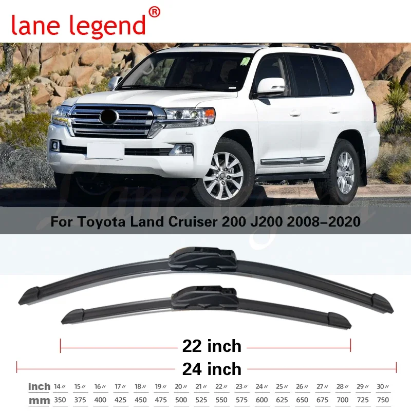 Car Wiper Front & Rear Wiper Blades Set For Toyota Land Cruiser 200 J200 2008 - 2020 Windshield Windscreen Window 24\