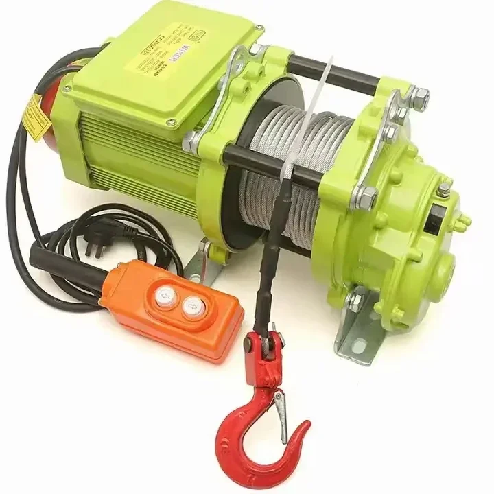 Multi-function 500kg Electric Green Elevator Drive-by-Wire Steel Wire Rope Hoist Wire Rope Winch