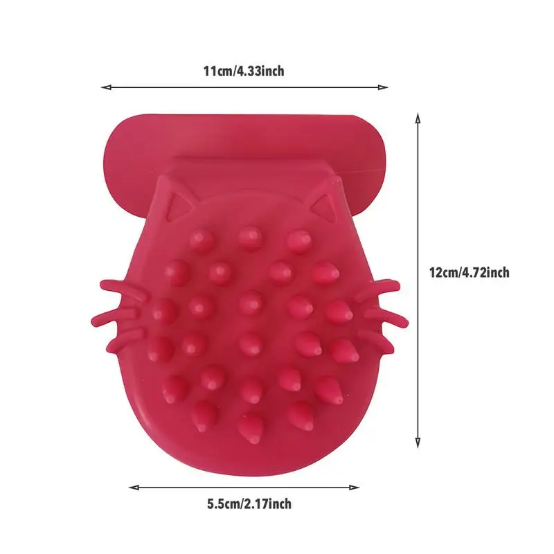 Pet Cat Massage Brush Tongue Shaped Silicone Soft Pet Hair Remover Brush Licking Cat Kitten Massage Brush Cat Grooming Tool