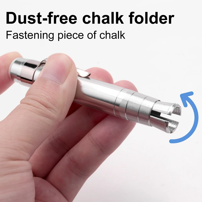 2 PCS Silver Aluminum Alloy Chalk Keeper Holder