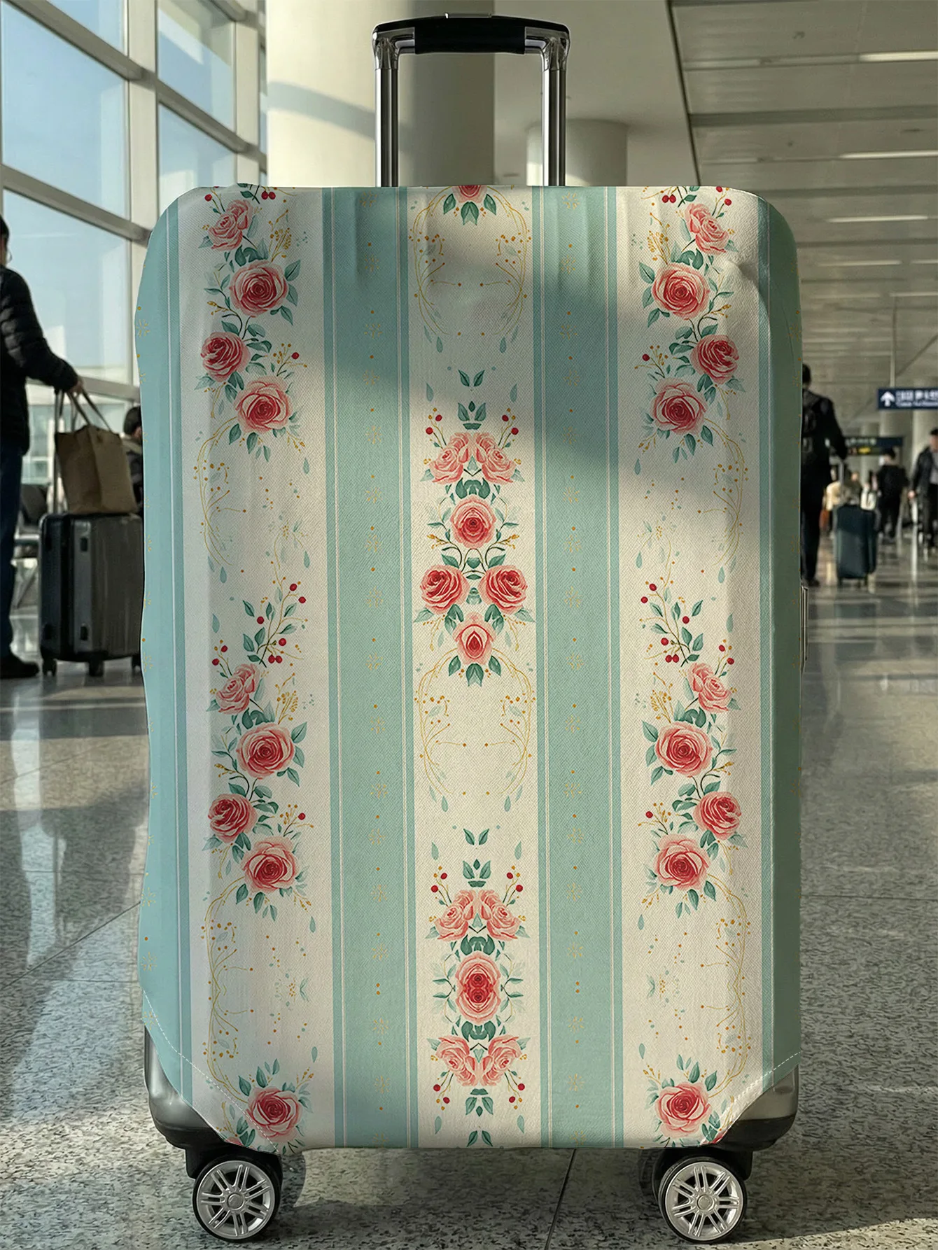 

Защитный чехол для багажа с винтажным принтом роз, подходит для чемоданов размером 18-32 дюйма, чехлы для ручек чемоданов, дорожные аксессуары.