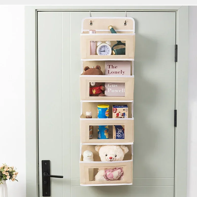 Over the Door Organizer Storage 4 Shelf Hanging Door Organizer with 4 Large Capacity Pockets for Bedroom Bathroom 1pc