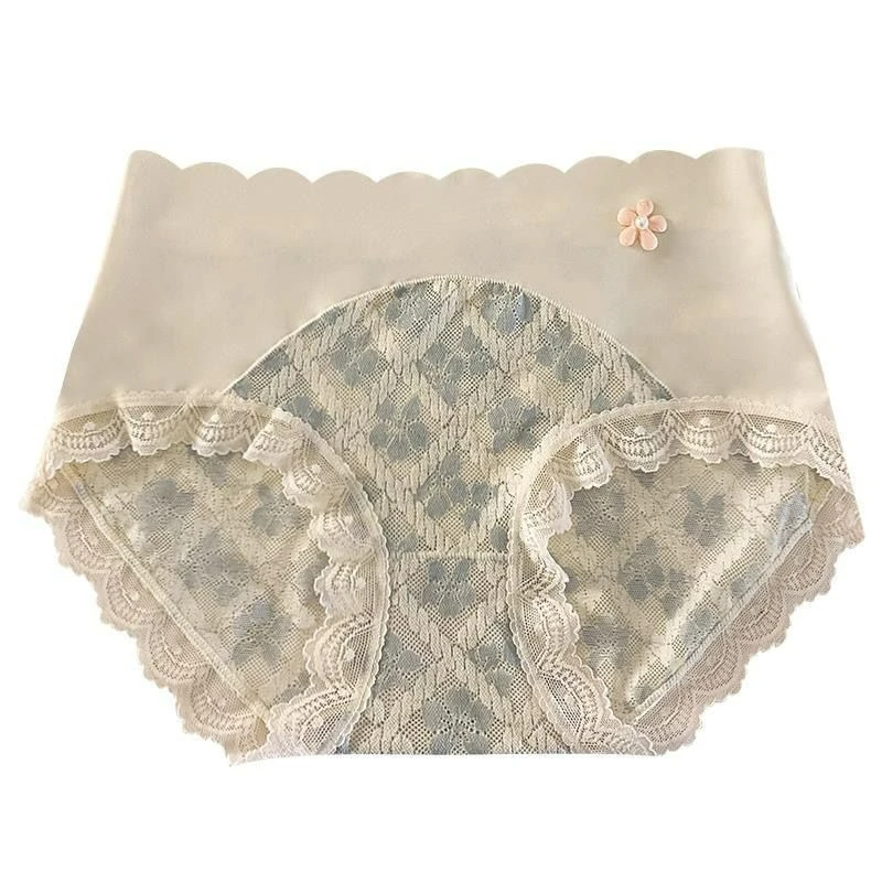 

Кружевные трусики с камелией, женские сексуальные новые бесшовные женские шорты со средней талией, большие размеры, шелковые антибактериальные женские шорты с промежностью