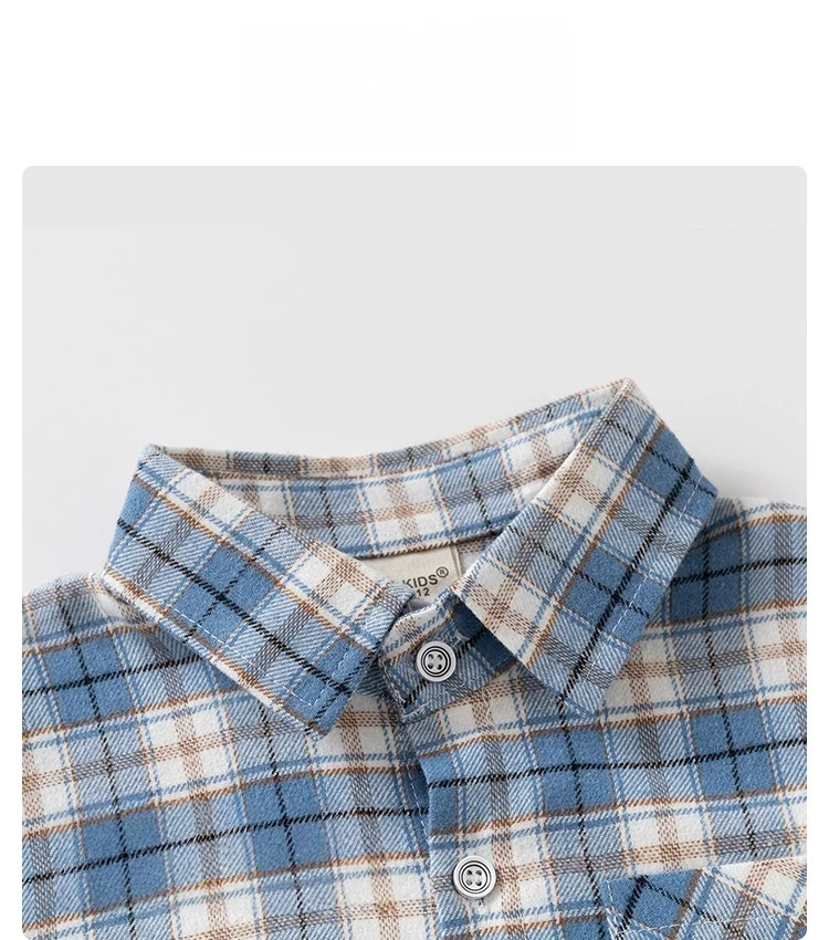 Frühling Herbst Kinder Plaid Langarm-shirt Koreanischen Stil Jungen Mädchen Lose Übergroßen Top Licht Oberbekleidung Casual Kinder Bluse – Detail 8