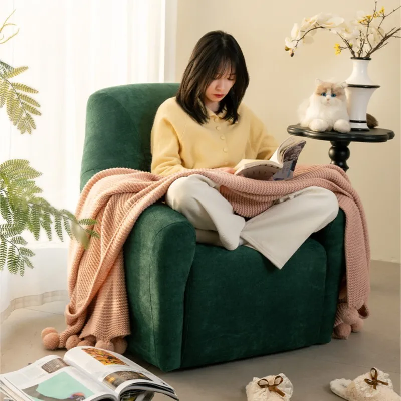 

Маленький вращающийся стул для дома, гостиной, одиночный диван-стул, тканевый вращающийся диван для отдыха, легкий роскошный высококачественный современный простой диван