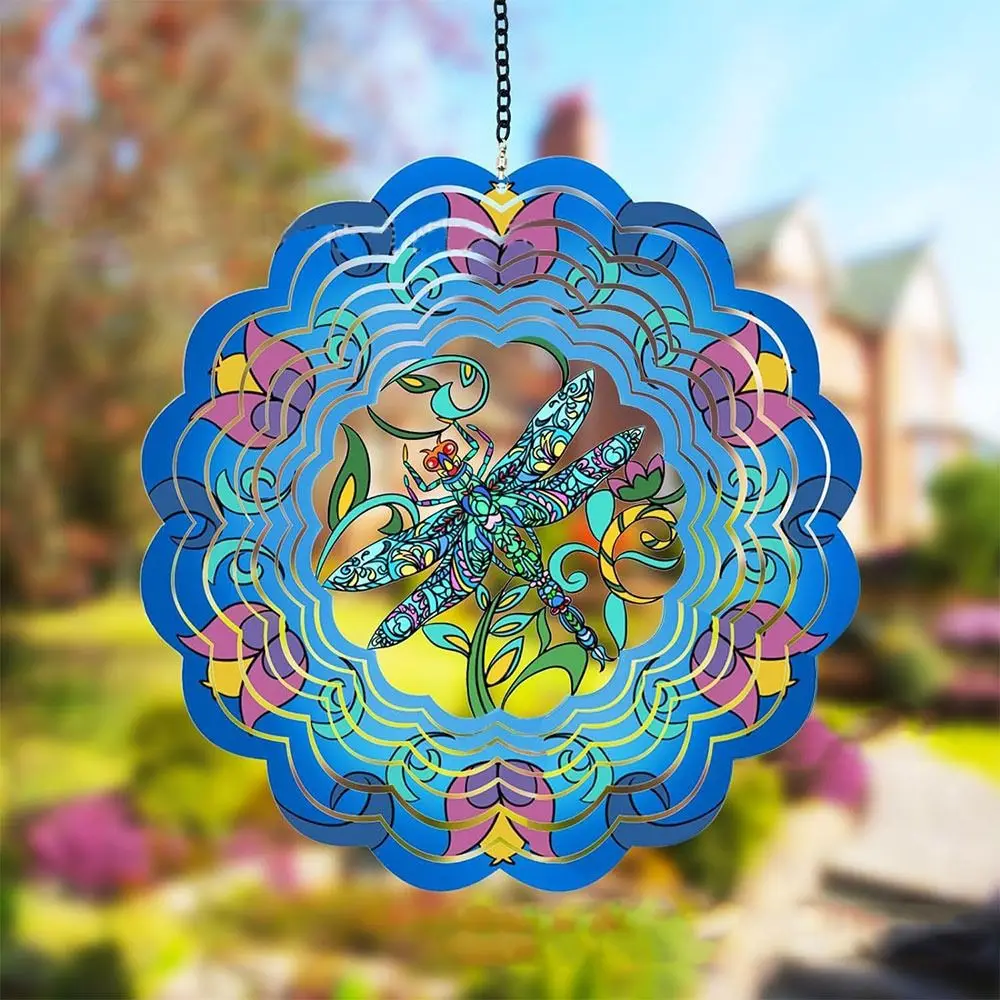 Outdoor Dynamic Rotating Metal Wind Spinner Garden Pendant Hanging Ornament DIY Home Wind Chime