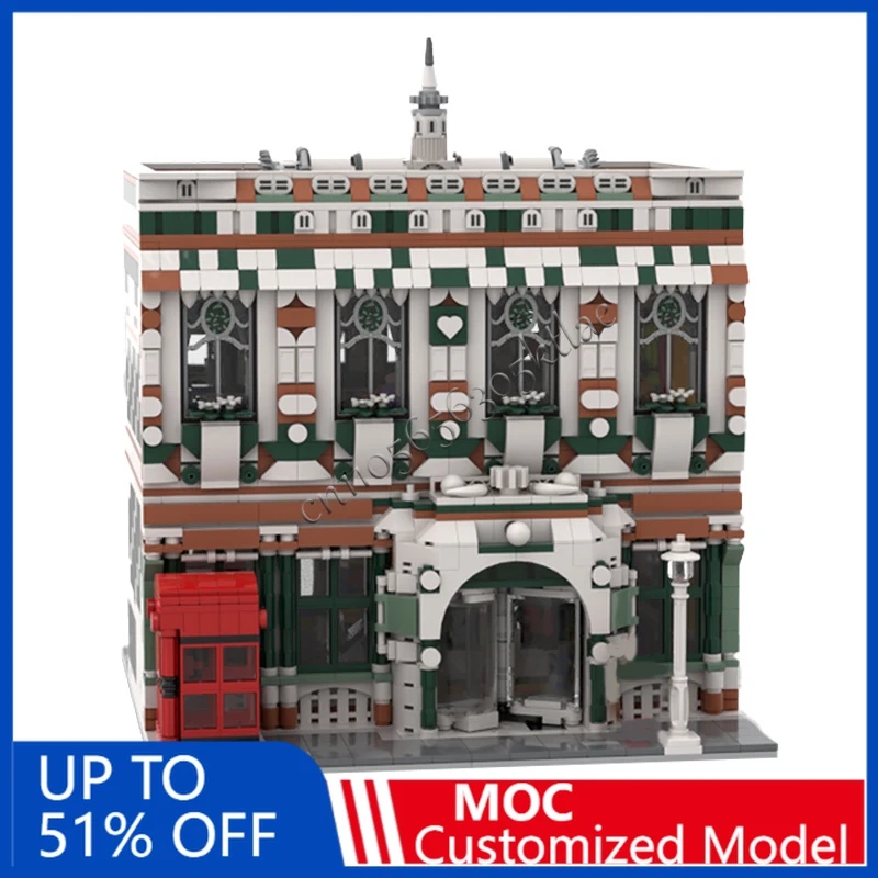 NEW 3824PCS Customize MOC Toy Store With Revolving Door Building Block Model DIY Creative Assembly Educational Toy Birthday Gift