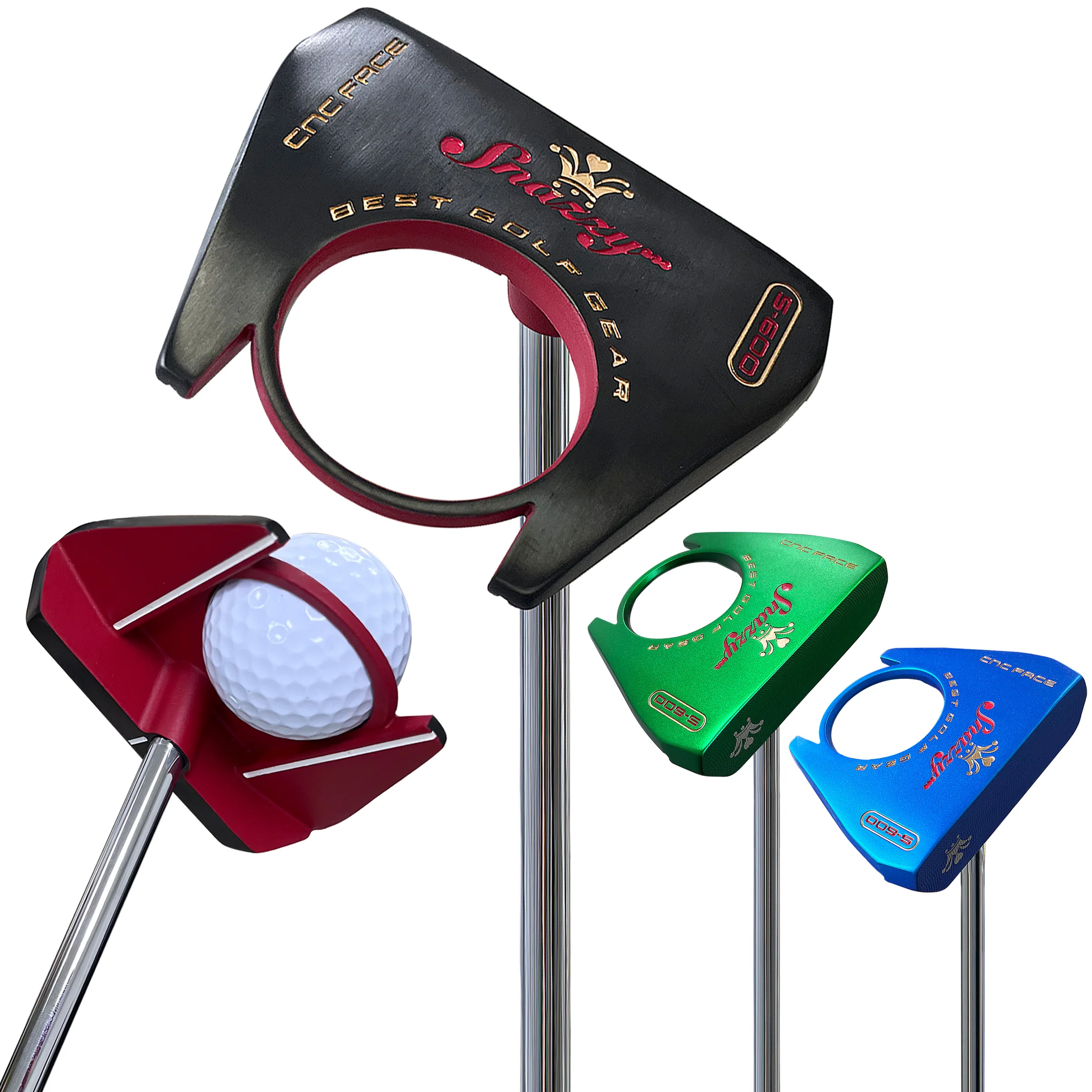 

Snazzy New Anox Golf Putter, Ball Pick-Up Function, Blue/Black/Green, 34-inch/ 86.4cm, Durable Golf, Control - Ideal for Golfers