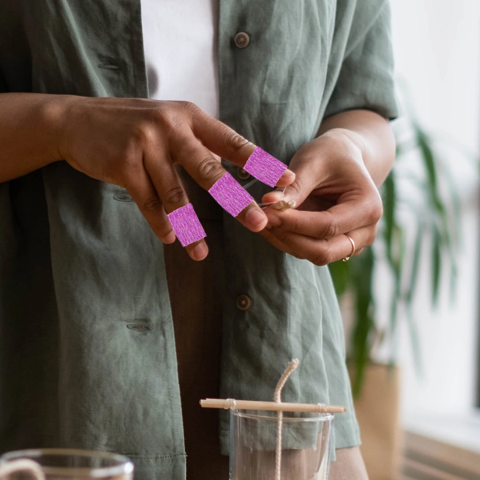 

12Pcs Anti-Chafing Finger Bandages Durable Self-Adhesive Elastic Wraps Sports Finger Covers Breathable Comfortable Wraps