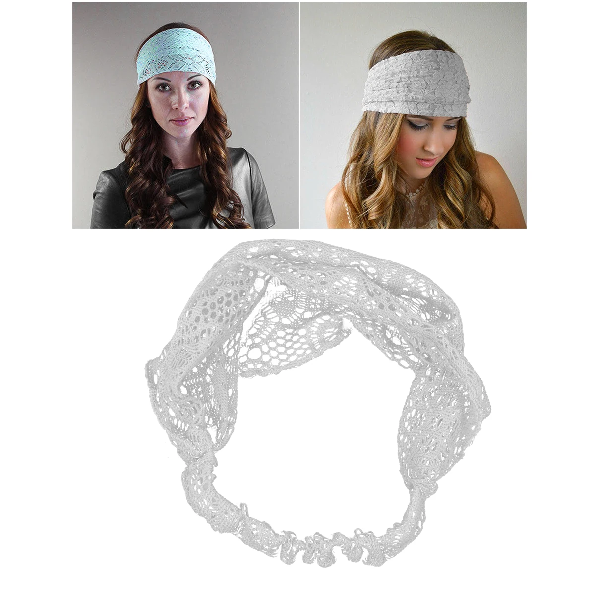 

Lace Headb Women Wide Elastic Cloth Hair Accessories Grey Stretchy One Headb Size Fits Most Daily Parties