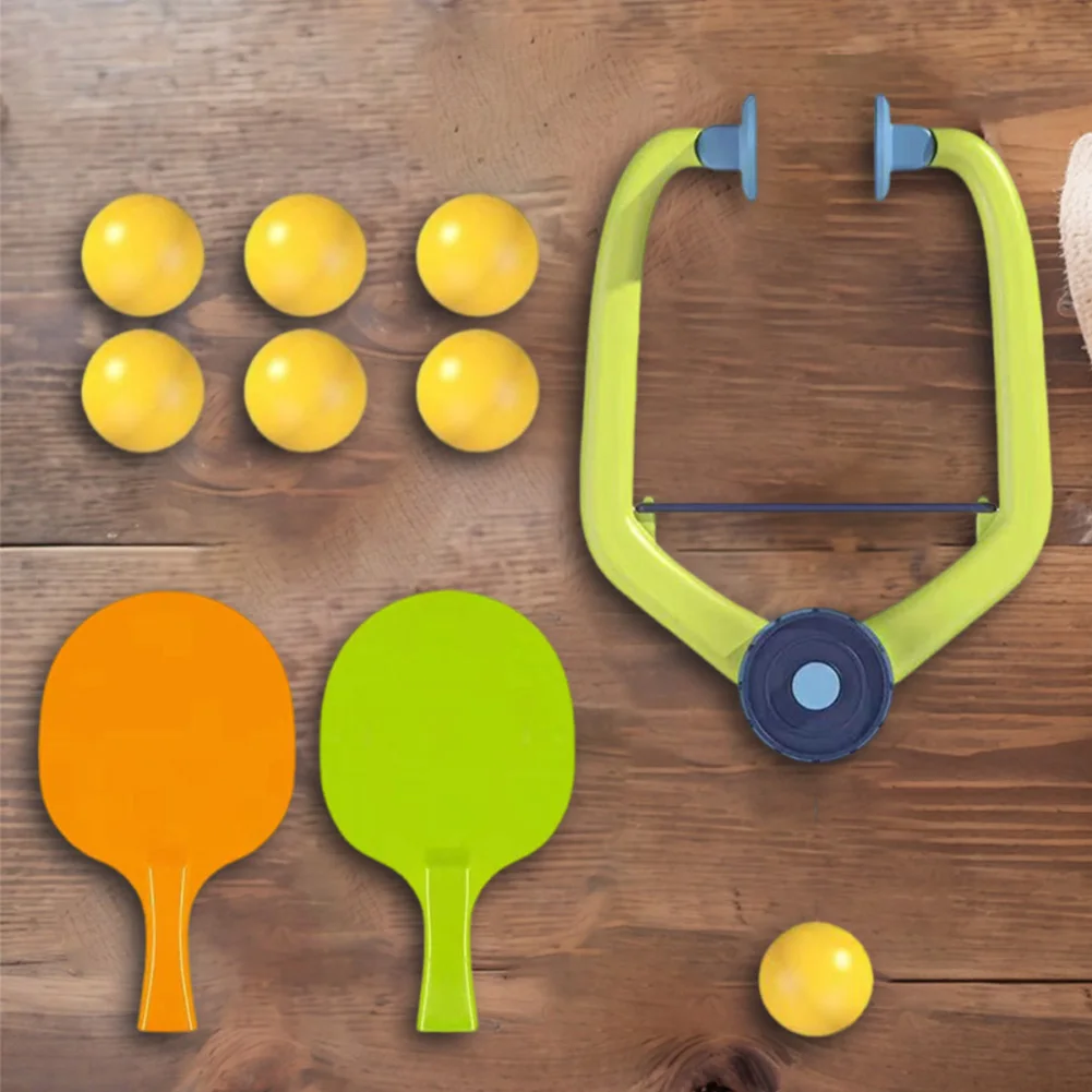 مجموعة مدرب تنس الطاولة المعلقة المحمولة مع مضرب وكرات باب بونج لعبة قابلة للتعديل مجموعة تدريب ذاتي لتنس الطاولة في الأماكن المغلقة