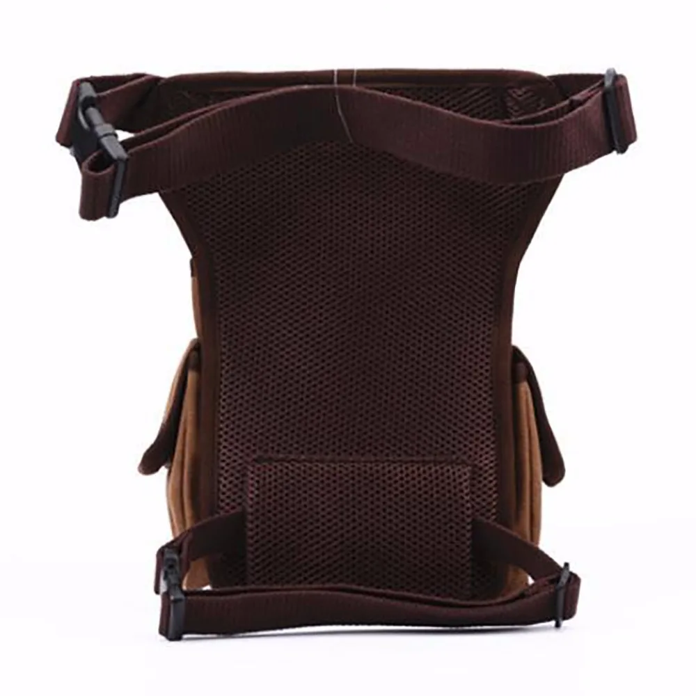 High Quality Men Canvas  Waist Leg Bag Motorcycle Rider Multi Pockets Casual Drop Thigh Male Bum Hip Belt Fanny Pack