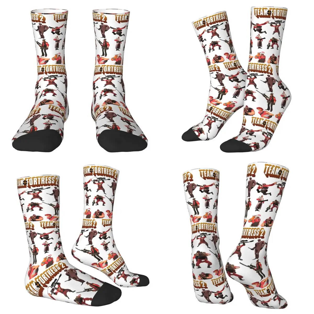 

Носки Team Fortress 2 TF2, чулки высокого качества в стиле Харадзюку, всесезонные длинные носки, аксессуары, мужские и женские рождественские подарки