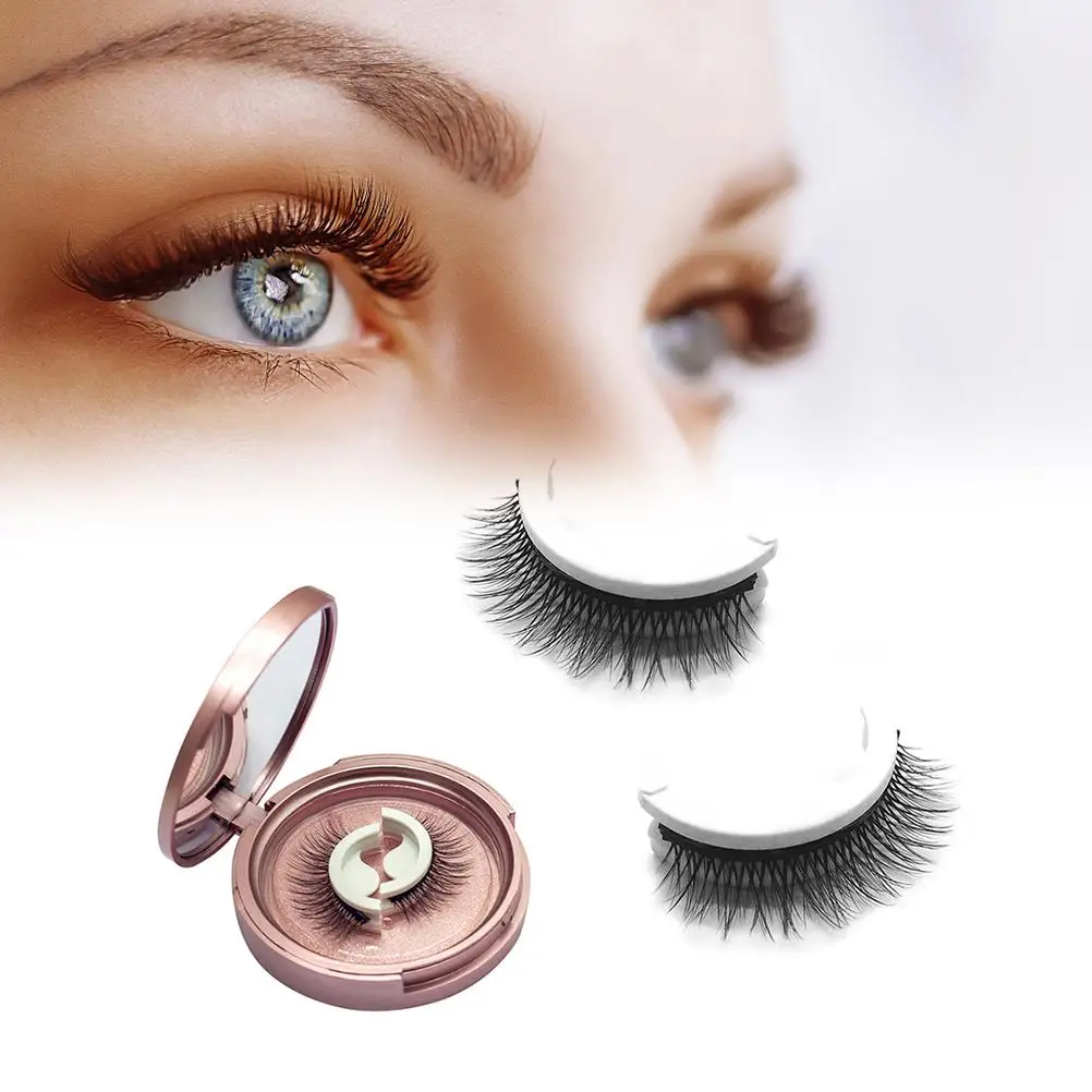 つけまつげ 1 ペア 再利用可能な自己粘着まつげ接着剤 防水つけまつげ ライナーや接着剤は不要