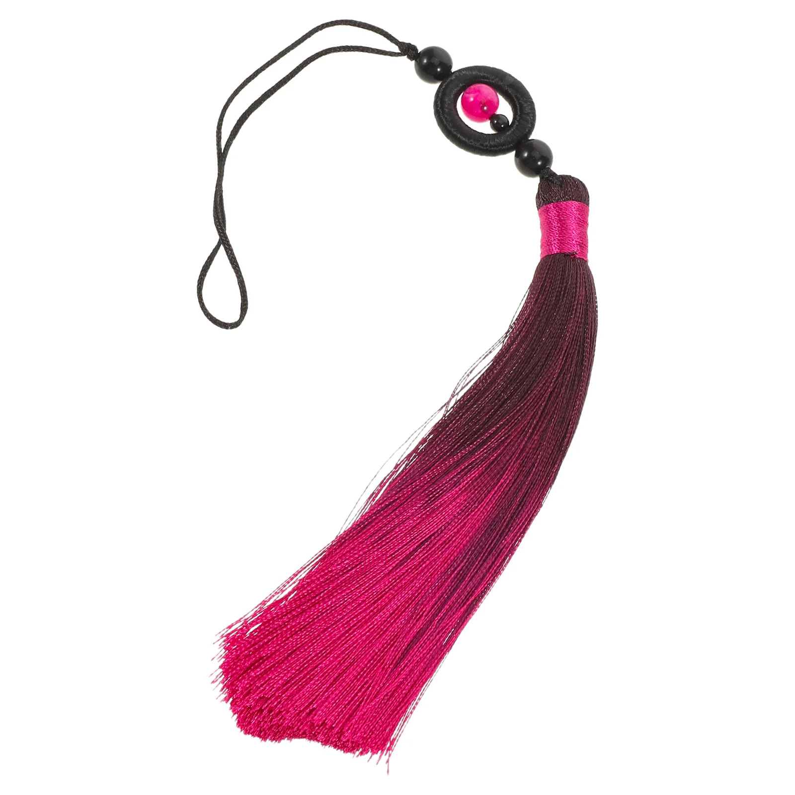 

Chinese Fortune Tassel Tai Chi Spike Red Chinoiserie Pendant Martial Arts Fan Home Hanging Ornament New Year Decor