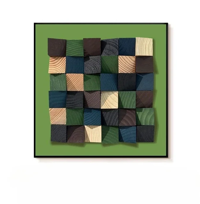 

Green department, living room TV cabinet ornament, high sense, decorative painting, dopamine, art, porch