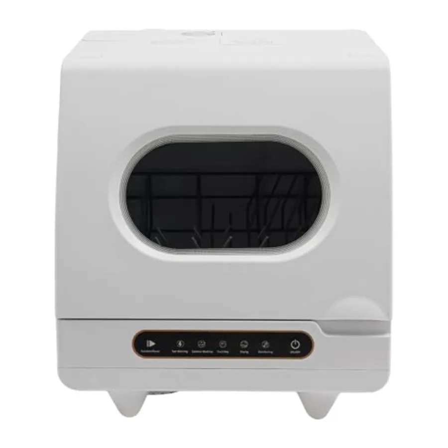 غسالة أطباق محمولة على سطح الطاولة بقدرة 1200 وات مع 12 منفذًا للمياه و360 رش للتنظيف باللون الأبيض طبق أوتوماتيكي بالكامل