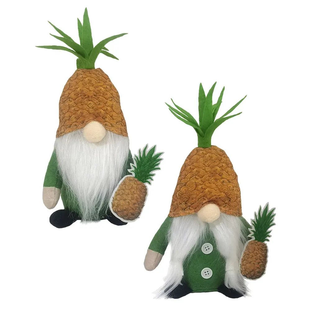 

2pcs Pineapple Dwarf Decoration Soft Gnome Ornament Home Beach Hawaii Holiday Gift Cartoon Figurine