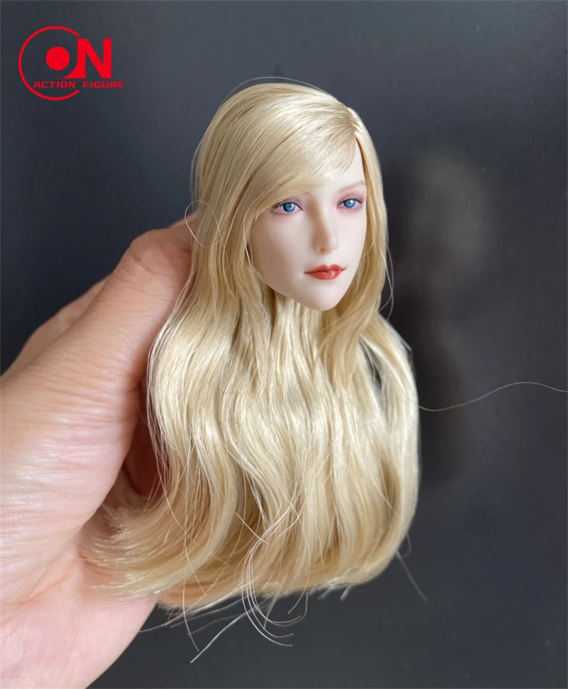 SUPER DUCK SET043 1/6 Elf Head Sculpt with Replaceable Ear Blonde Hair Girl Head Carving Fit 12-inch Female Action Figure Body