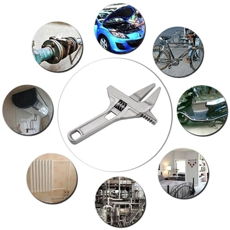 Mini verstellbarer Badezimmer-verstellbarer Schraubenschlüssel, starke Klemmung, großer multifunktionaler Aluminiumschlüssel mit offenem Ende, Badezimmer-Reparatur-Werkzeug – Detail 8