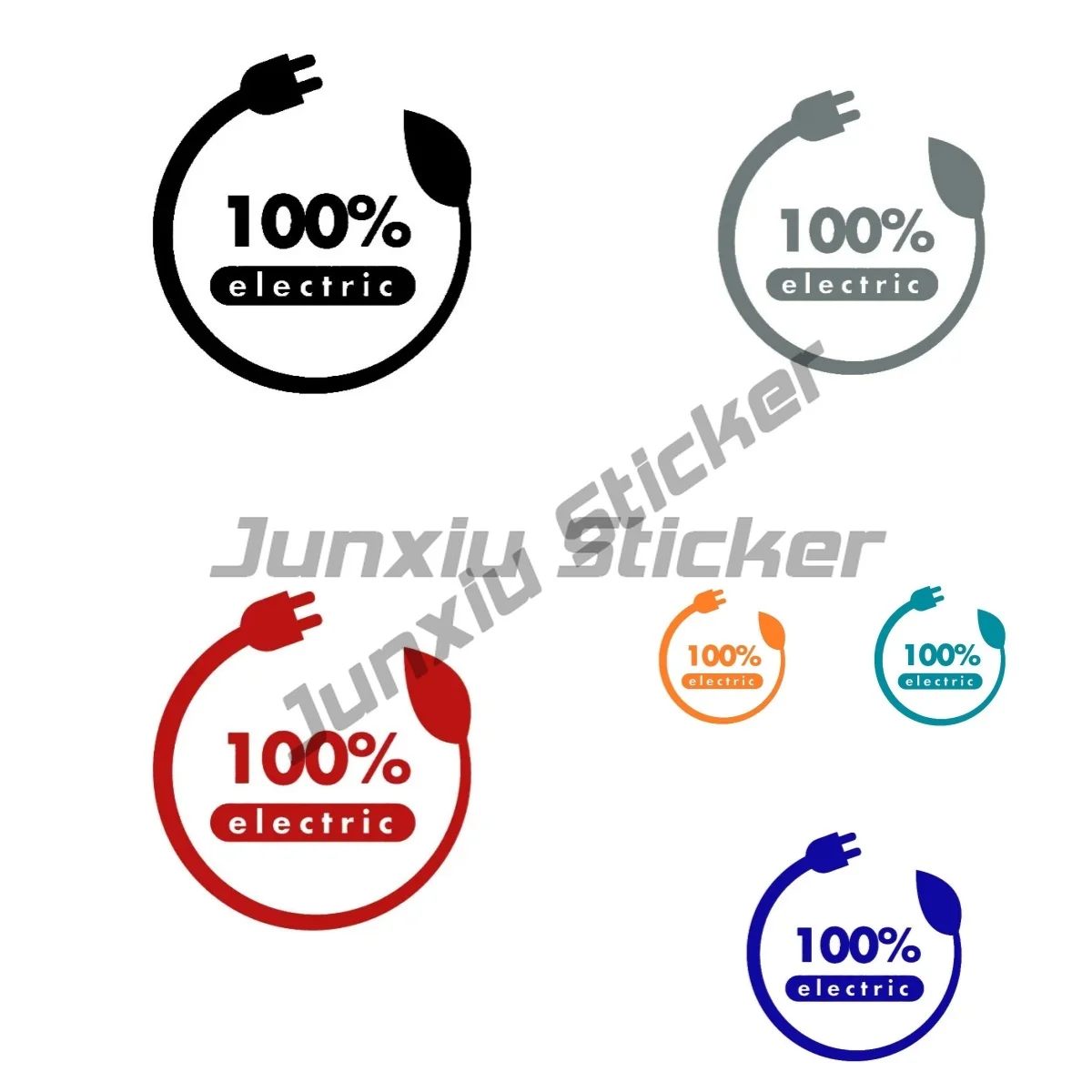 

100% Electric Vehicle Car Sticker Waterproof Vinyl Decal 100% Electric Vehicle Parts PVC High Quality Sticker Customized