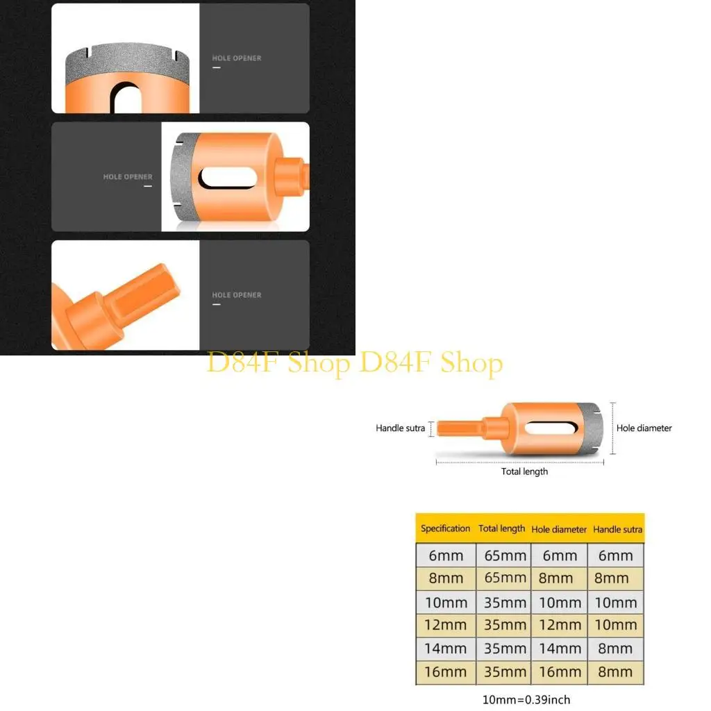 

D84F Плитка плитка бит 6-16 мм алмазные буровые биты для бетона/ плитки/ керамика/ стекло универсальный бурение ручной работы