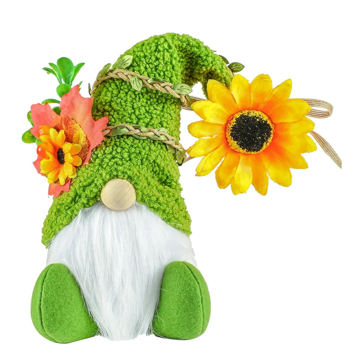 Sunflower Gnome Plush, Sunflower Spring Summer Gnomes Holiday Ornaments, Gift Handmade Shelf Tiered Tray Decorations A