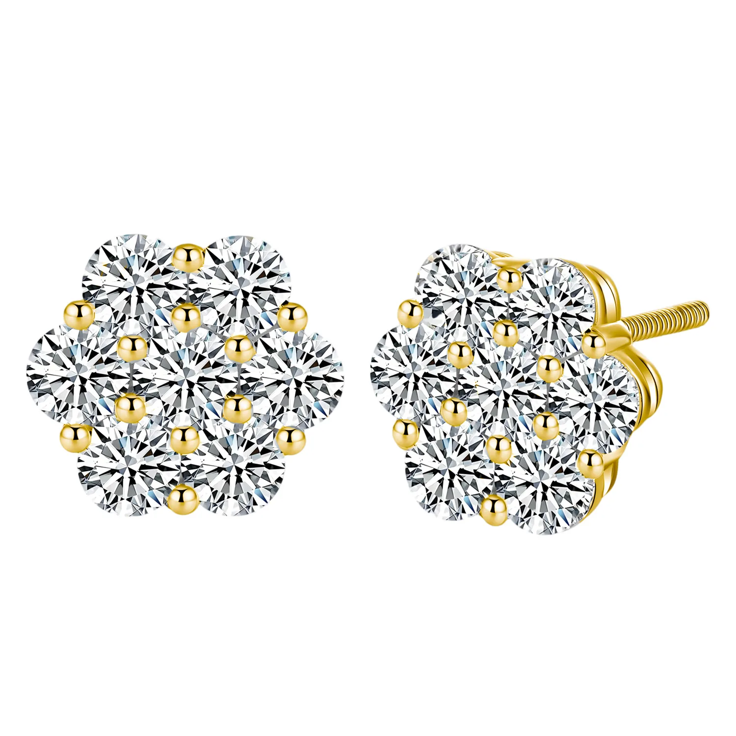 

S925 Sterling Silver 7mm Moissanite Spiral Stud Earrings for Women, Luxury Fashion Jewelry Gift