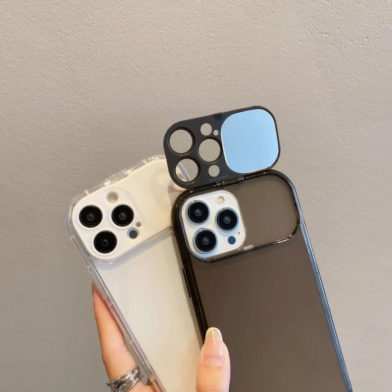 

Flip Makeup Mirror Case for iPhone15promax Transparent iPhone14Plus Stand iPhone13pro Creative iPhone12pro Simple iPhoneX Mirror