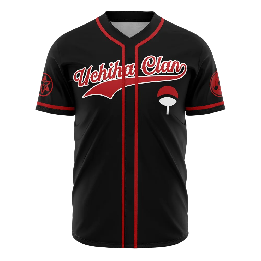 Naruto Uchiha Clan Sasuke #00 Baseball Jersey Anime Print  Short Sleeve Streetwear Top for Men Women Kids Family Summer T-Shirt