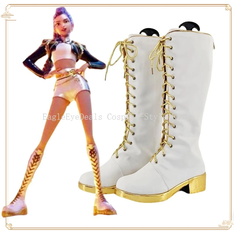 

KPop Охотники на демонов Руми Косплей Костюм Обувь Сапоги ручной работы из искусственной кожи Аниме Карнавальная вечеринка Сапоги на Хэллоуин Опора Обувь