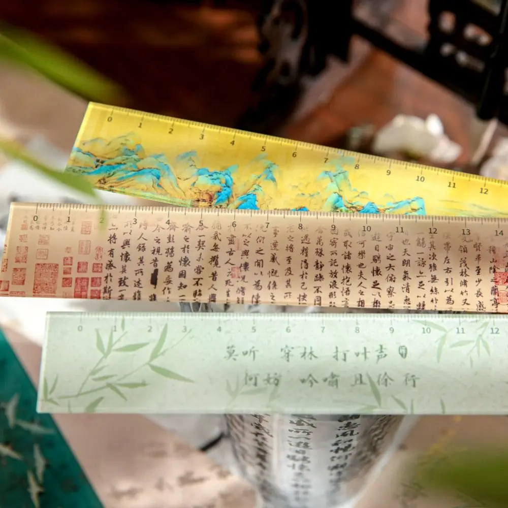 Multifunction 15cm Straight Ruler Creative Acrylic Math Drawing Ruler Dividing Ruler Stationery